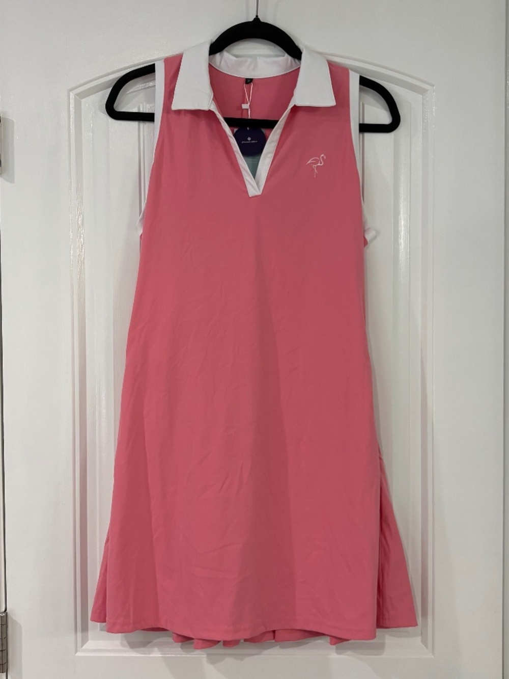 Soneven LUXECOOL™ PINK 34" V-NECK RACERBACK SLEEVELESS DRESS WITH SHORTS